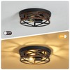 ZHU YAN Farmhouse Ceiling Light,Hallway Light Fixtures Ceiling,Rustic Metal Black