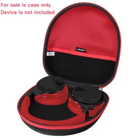 Adada Hard Travel Case for Silensys E7 / PurelySound E7 / MOVSSOU E7 / COWIN E7 / Tapela E7 / Audonia E7 Active Noise Cancelling Bluetooth Headphones (Black+Red)