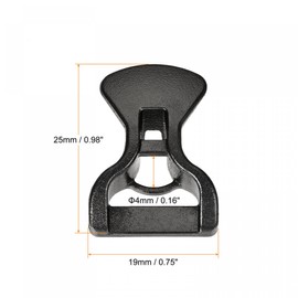 sourcing map Pack of 10 Tent Rope Buckles 4 mm Plastic Guy Rope Tensioner for Outdoor Camping Canopy Tarpaulins Black