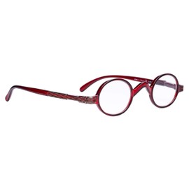 Eyekepper Los lectores Spring Temple Vintage Mini pequena Oval redonda Gafas de lectura Red +1.75