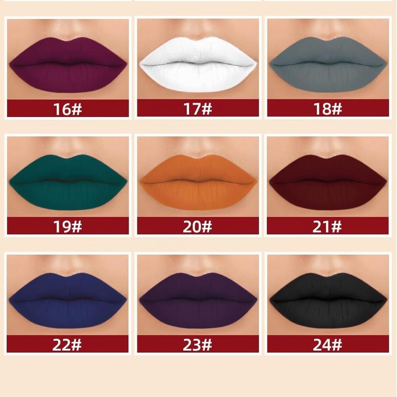 GL-Turelifes Matte Lip Gloss White Green Black Purple Vampire Lipstick
