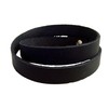 Leather Wrap Bracelet Genuine Leather Black Wristband Bracelet 15 mm