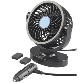 Lescars 12 V Fan: Car Fan for 12 V Connection, 2 Speed Levels, 3 Watt (12 Volt Fan, Car Fan 12 Volt, Interior)
