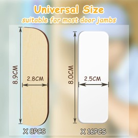 3.5 Inch Hinge Repair Wooden Plate Door Hole Cover Plate Wooden Hinge Filler Wood Repair Kit Kitchen Cabinet Hinges Cabinet Door Blanks with Double Sided Tapes(8 Pack)