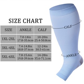 Ancrina Plus Size Zipper Compression Socks Women Toeless Compression Socks for Women Open Toe Wide Calf Compression Socks 15-20mmHg Support Socks
