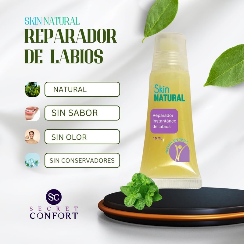 Skin Natural - Reparador Instantáneo de labios sin sabor, 100%