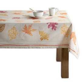 Maison d' Hermine Colors Of Autumn 100% Cotton Tablecloth Kitchen Dining Table Cloth for Rectangle Tables Farmhouse Tabletop Cover for Parties, Wedding Thanksgiving/Christmas (140cm x 180cm)