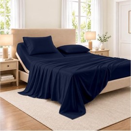 SGI Bedding Cal King - Juego de sábanas de 28 pulgadas, 100  algodón egipcio, sábana de 600 hilos, juego de sábanas ajustable, 4 piezas, bolsillo