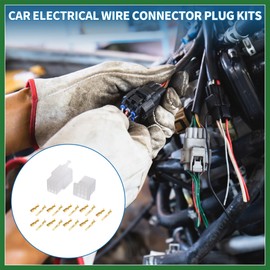 Motoforti 9 Pin Car Electrical Wire Connector Plug Kits Waterproof 2.8 Series Male Female Cable Terminal Housing Plastic Copper White Long-lasting