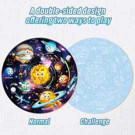 SYNARRY Solar System Floor Puzzles for Kids Ages 4-8, Large 70 Piece Jigsaw Puzzles for Kids Ages 4-6, Space Planet Astronaut Toys Gifts Puzzles for 3-5 5-7 8-10 Years Old Toddlers Boys Girls Children