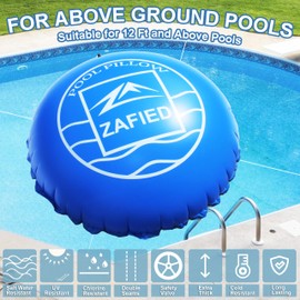 12' x 12' Air Pool Pillow for Above Ground Swimming Pool Covers, Pool Pillows for Closing Winter, Heavy-Duty Cold Resistant Vinyl Material Air Poolpillow, Rope Included
