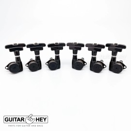 Hipshot NEW Hipshot Grip-Lock Open-Gear TUNERS w/ Imperial Buttons D03 Set 3x3 - BLACK