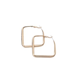 Large Square Drop Earrings Minimalist Hollow Square Hoop Earrings Silver Geometric Dangle Earrings for Women-Silvery