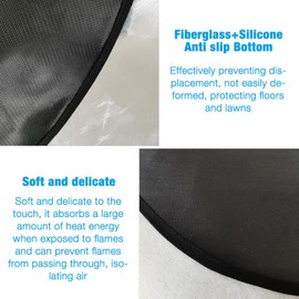 DAJASD Fireproof Fireplace Mat, 102 X 50 CM Anti-slip Fire Pit Mat, Half-round Fiberglass Fireplace Hearth Mat, Hearth Rugs for Fireplaces Fire Resistant Protects Floors from Sparks Embers