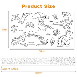 OFFCUP Drawing Roll for Children, 30 x 300 cm Cuttable Drawing Roll Children, Painting Paper Roll, DIY Painting Poster for Children, Painting Roll, Drawing Paper Roll for Toddlers (Dinosaur Paradise)