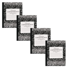 Emraw Black Marble Composition Book Unruled Paper 100 Sheet Office Dairy Drawing Note Books Journals Meeting Notebook Hard Covers Pack Of 4 Writing Book For school