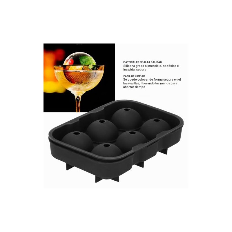 Molde de cubitos de hielo DIY de 6 cavidades Bandeja