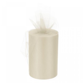 sourcing map 6 Inch 100 Yards Tulle Ribbon Rolls Pastel Netting Fabric Net Cloth for Gift Wrapping Christmas Wedding DIY Crafts, Cream White