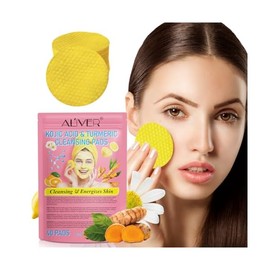 Turmeric Kojic Acid Cleansing Pads, 40PCS Kojic Acid and Turmeric Cleansing Pads for Face and Body, Helps Balance Skin Oil and Water, Remove Excess Keratin from The Body'S Skin