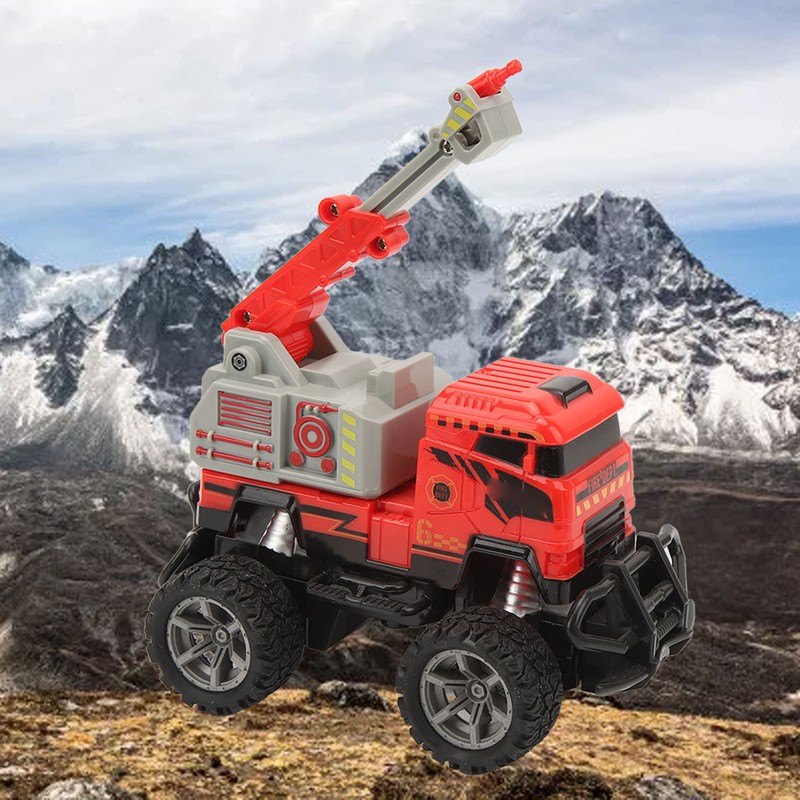 1:43 RC Fire Truck Toy Ladder Full Functional Lighting Plastic