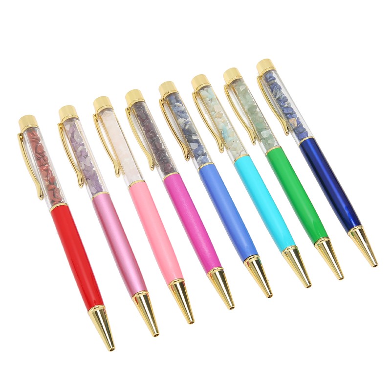 8PCS Crystal Ballpoint Pen Fashionable Colorful Bling Crystal Pens for