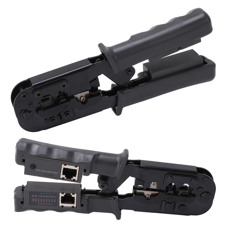 Ratcheting Modular Data Cable Crimper Wire Stripper Cutter 4P 6P