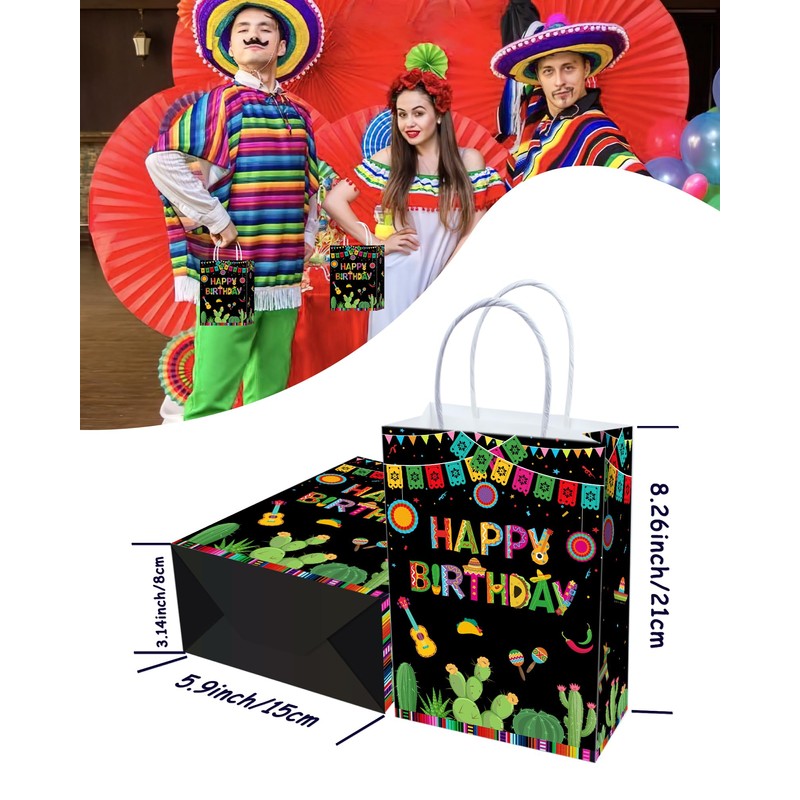 16 bolsas mexicanas para fiestas de cumpleaños, fiestas de cumpleaños,