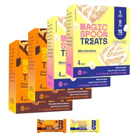 MAGIC SPOON Treats - High Protein, Low Carb, Keto Friendly, Low Sugar, Gluten Free, Crispy Protein Bar Cereal Bar, On-The-Go Healthy Snack (8 Chocolate PB Bars, 8 Marshmallow Bars)