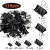 SANNIX 110 PCS Binder Clips Assorted Sizes, X Large, Large,
