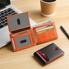 BOMPOW Carbon Fiber 14-Slot Men's Slim Wallet Bifold Card Holder