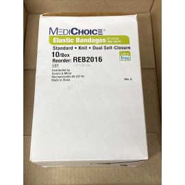 MediChoice Elastic Bandage 6" x 5 Yd Standard, Knit, Dual Closure 10pk REB2016