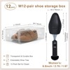 Jiuguva 24 Pcs Shoes Storage Set Plastic, 12 Clear Stackable
