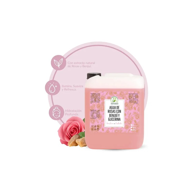 Agua De Rosas Con Benjuí & Glicerina 5 Litros