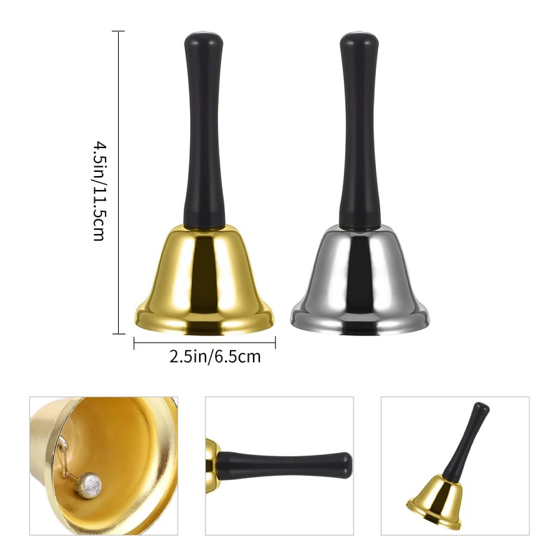 Santa Bell, Gold Table Bell, Santa Bell, Christmas Costume Accessory