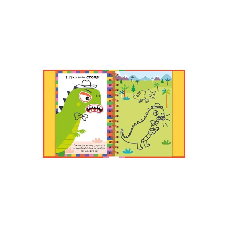 Wipe-Clean Sticker Funny Faces Dinosaurs