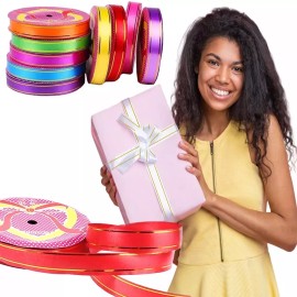 CAI DANI 10 Rollos Liston Cinta 8mts Regalo Ribbon Curly Decoracion