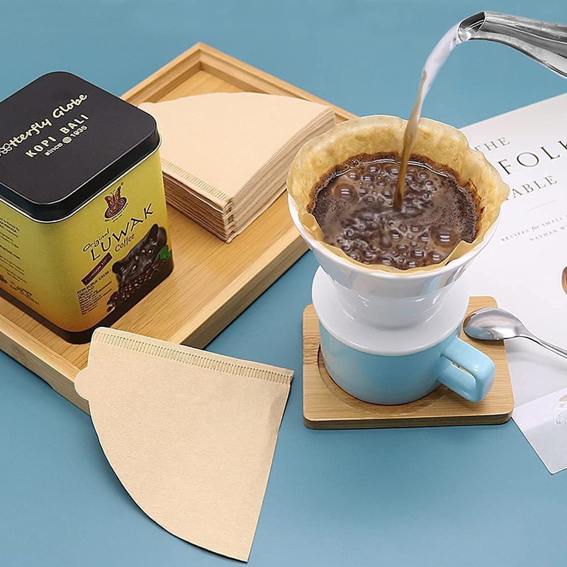 YQL Coffee Filter V01, 200PCS Disposable Unbleached Filter Papers Size