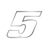 4R Quattroerre.it Racing Number 5 Anodized, Medium, White
