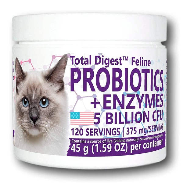 Total Digest™ Feline Probiotics and Enzymes, All-Natural Digestive System Dietary