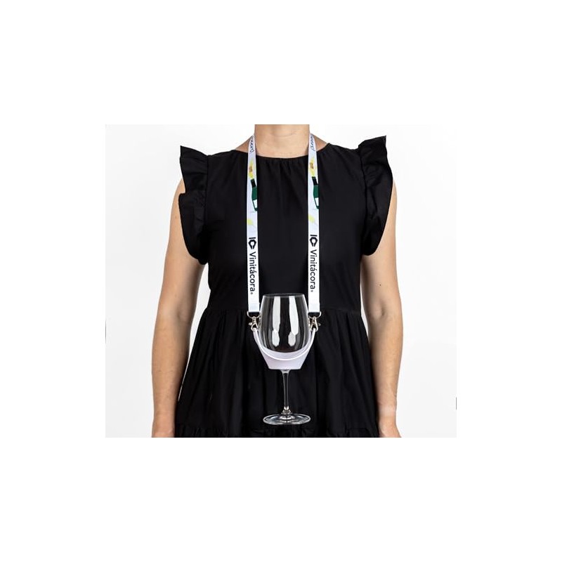 Porta copas de vino para cuello (Blanco)