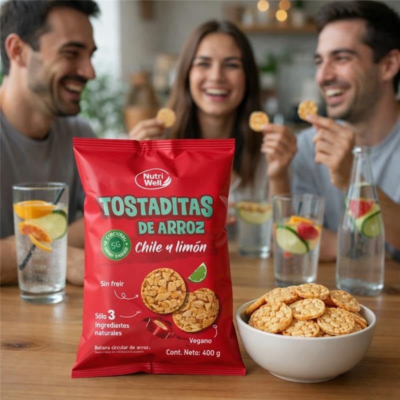 Nutriwell Tostaditas de Arroz Sabor Chile y Limón – Snack