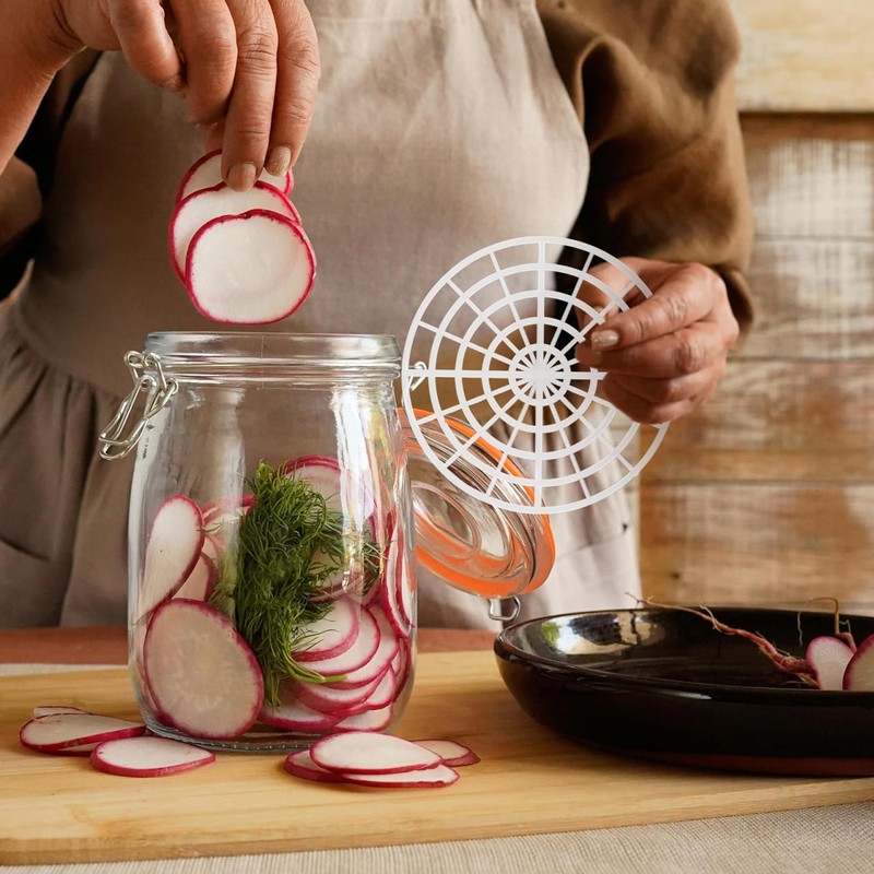 Gatuida 5-Piece Fermentation Set with Vegetable Press Frame, Multifunctional Preserving