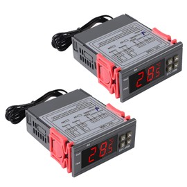 2Pcs STC-1000 Digital Temperature Controller 110-220V Thermostat Incubator Thermoregulator Relay Heating Cooling with Sensor Probe Cable
