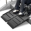 Nuvium 2FT Portable Wheelchair Ramp with Handle, Non-Slip Aluminum Folding