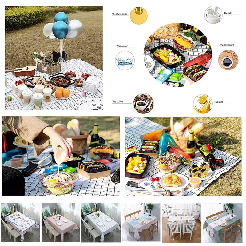 Aisszhao 137 * 180cm Wipe Clean PVC Tablecloth,Rectangular Large Easy