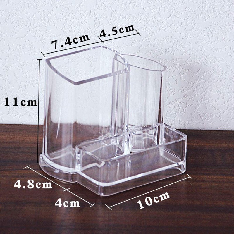 Makeup Brush Holder, Acrylic Transparent Cosmetic Display Holder with 3