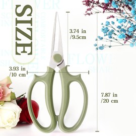 OJYUDD 3Pcs Garden Flower Scissors,Floral Scissors Pruning Shears,Stainless Steel Flower Scissors with Comfortable Grip Handles,Premium Garden Clippers for Flower Arrangement,Gardening Tool