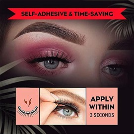 2 Pairs Fake eyelashes Pestañas Autoadhesivas, Pestañas Adhesivas Reutilizables, Pestañas Postizas Naturales Esponjosas 3D reutilizables, Sin...      