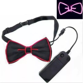 PMX Pajarita Con Luz Led, Poliéster, Plástico Y Alambre De Cobre, Moño Con Luz Led Para Ocasiones Espciales, Moño Para Fiestas, Xv Años, Cumpleaños Etc.