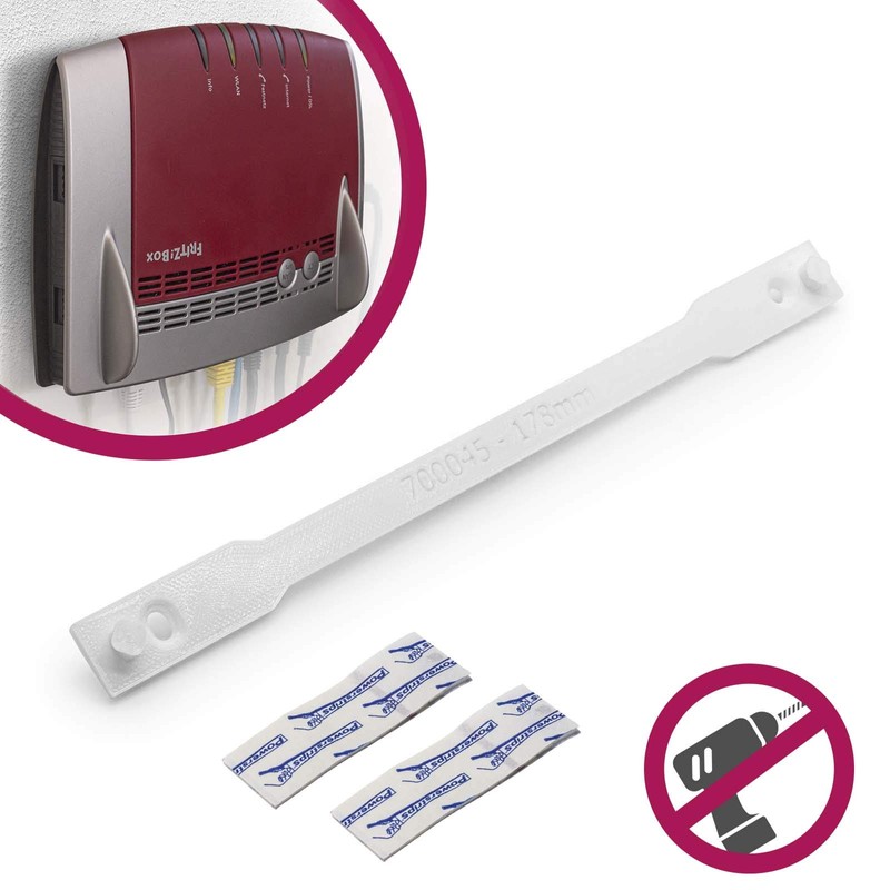Mobilefox Router Wall Mount Holder 178 mm Suitable for Fritzbox